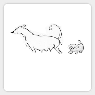 Two Dogs Lautrec Sticker